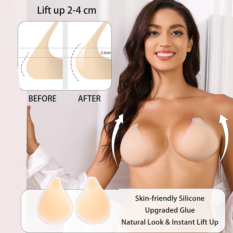 Backless Bra Sticky - 1/2 Pairs النساء لزجة الصدرية رفع