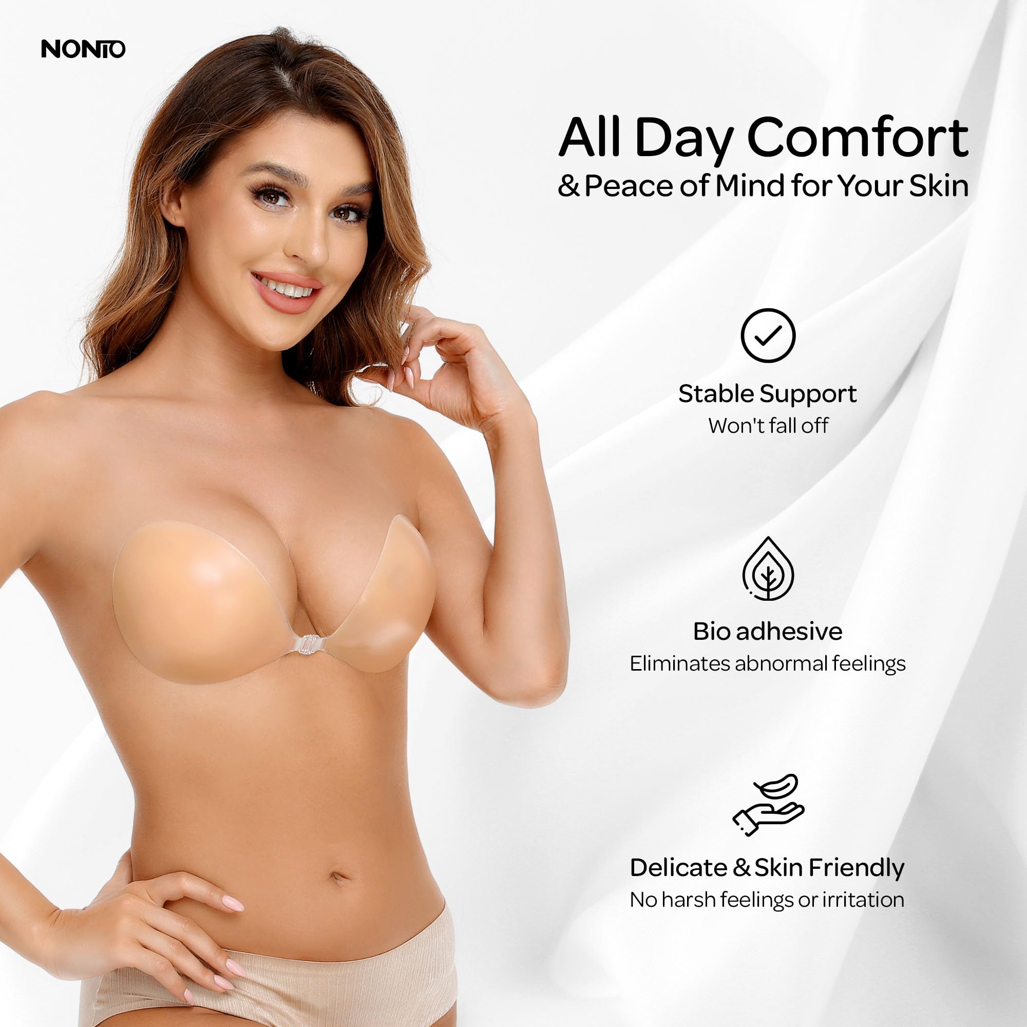 Backless Bra Sticky - حمالة صدر لاصقة بدون حمالات، غير