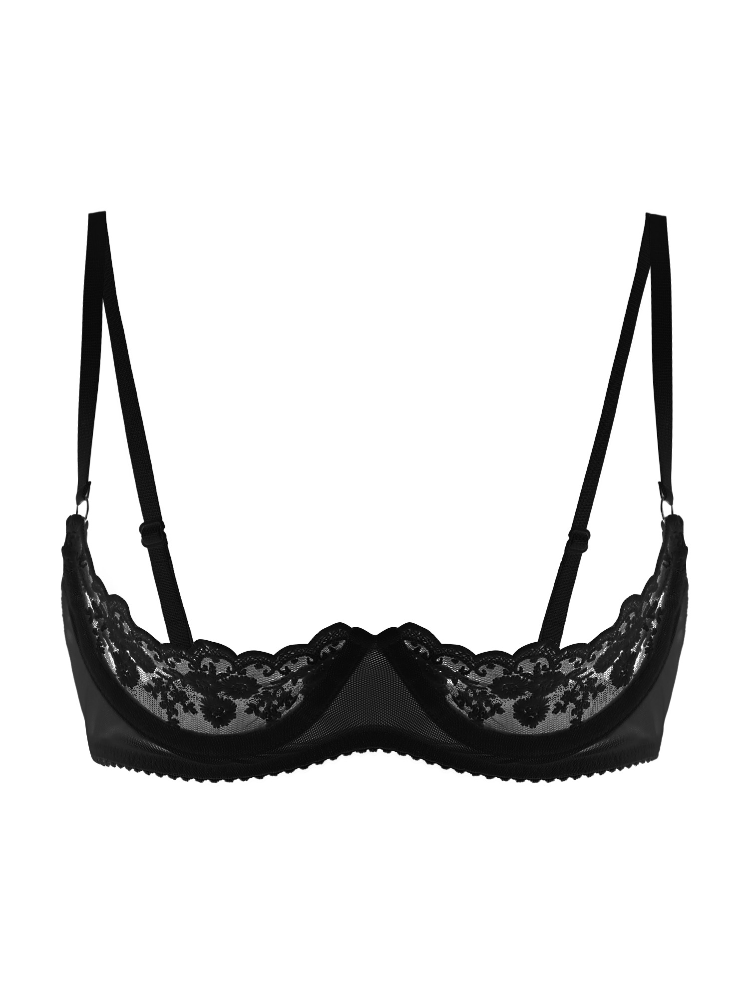 Sheer Bra Lace - حمالة صدر نسائية مثيرة بتصميم مفتوح،