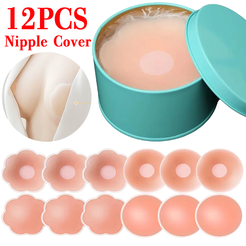 Push Up Bra Silicone - 6/12 قطعة غطاء حلمة الثدي اللاصق