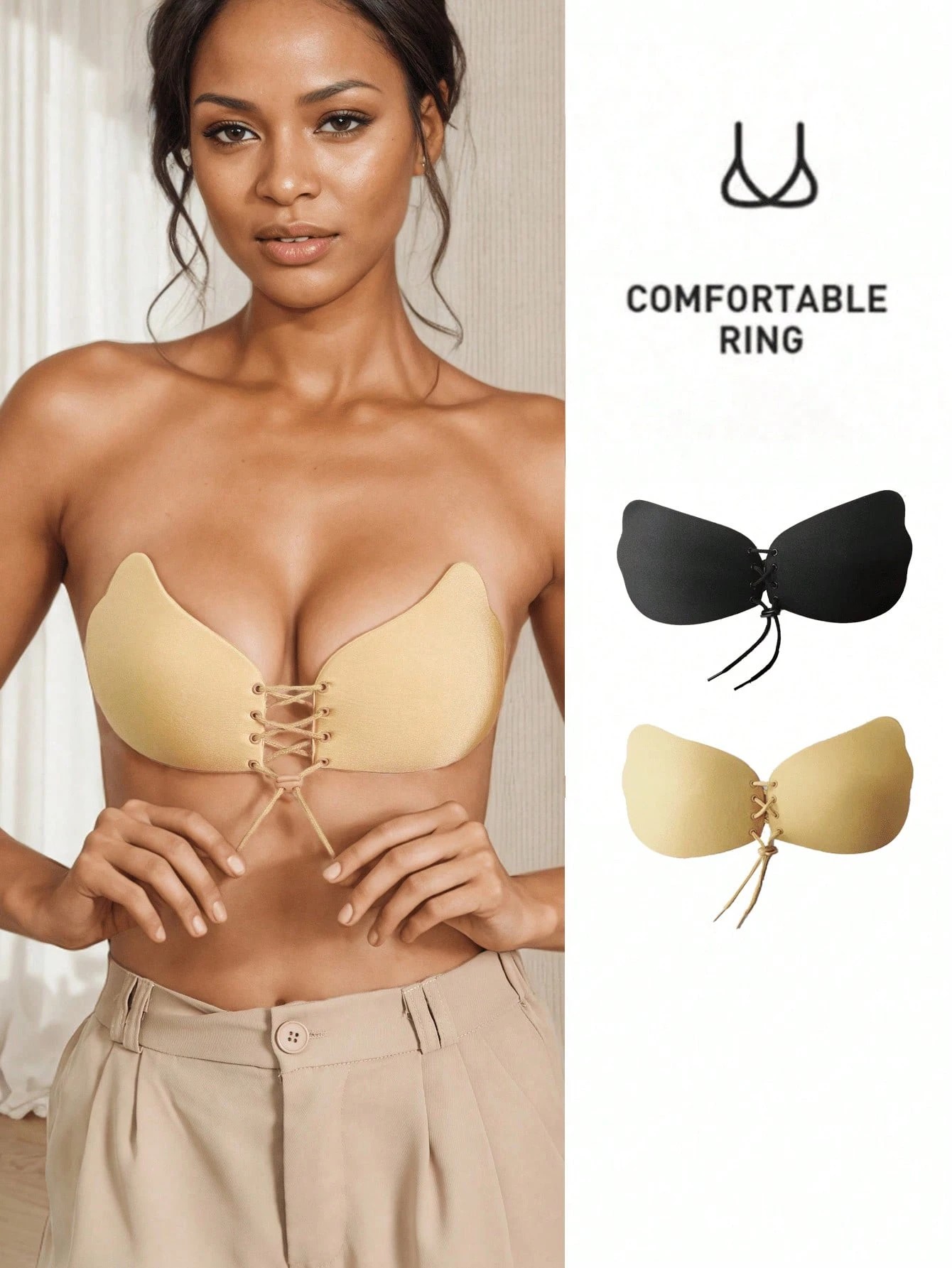 Backless Bra Sticky - قطعة واحدة من حمالة الصدر اللاصقة،