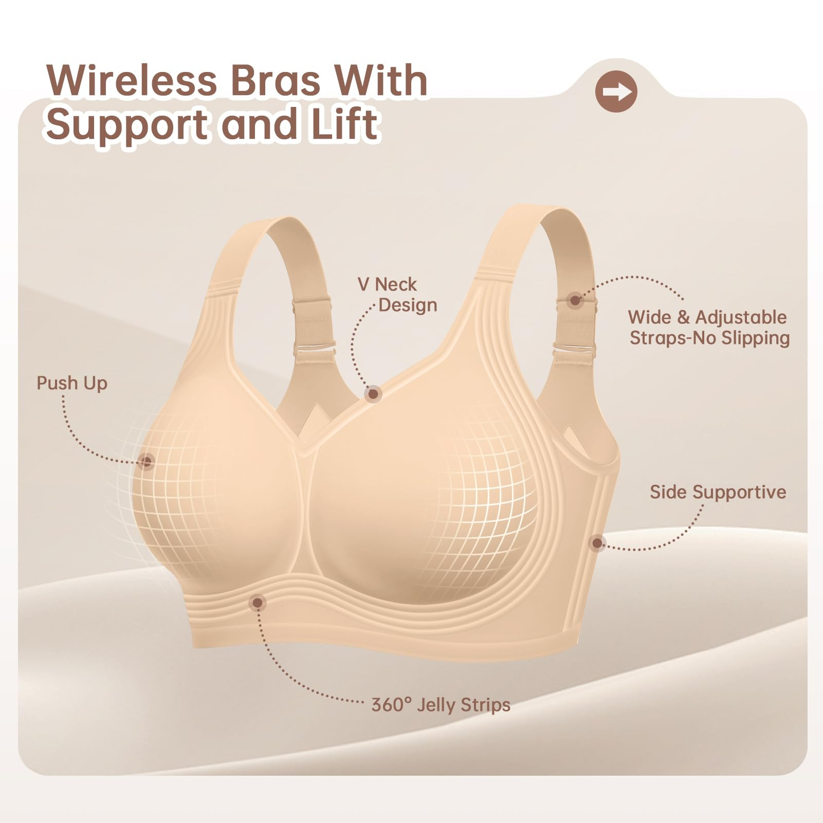 حمالة صدر نسائية لاسلكية بمقاس - مراجعة Underwire Bra Padded وسعره