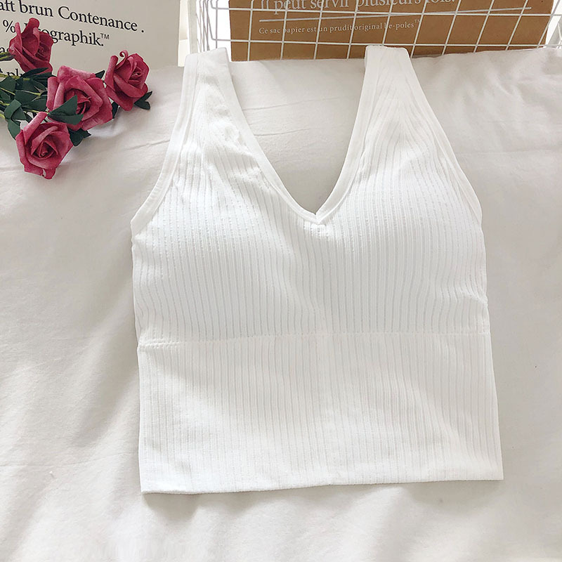 ملابس علوية نسائية قصيرة بدون  - مراجعة T Shirt Bra Seamless وسعره