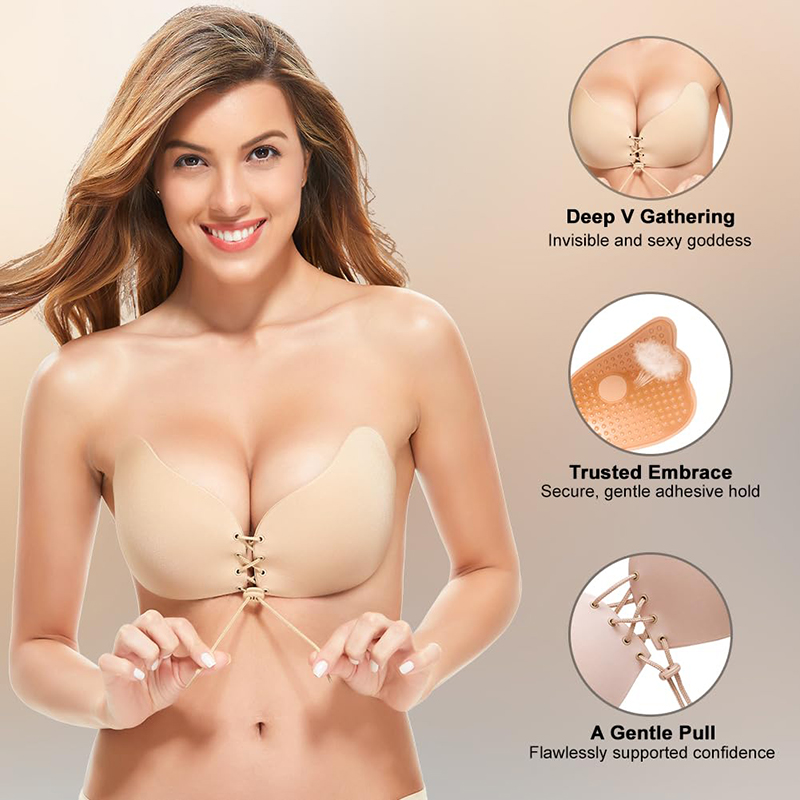 1/2 Pairs النساء الصيف عارية ا - مراجعة Backless Bra Sticky وسعره