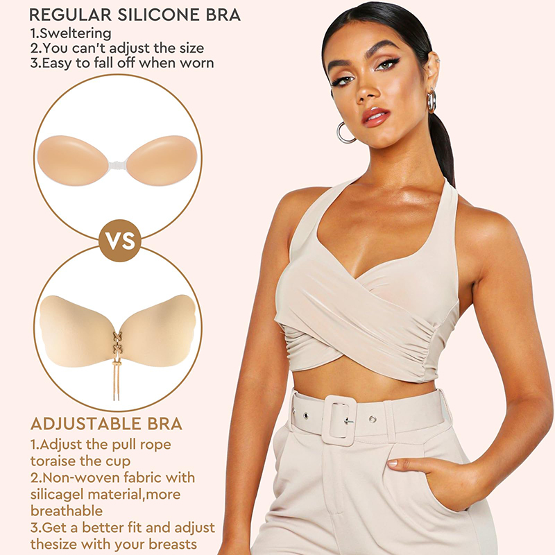 1/2 Pairs النساء الصيف عارية ا - مراجعة Backless Bra Sticky وسعره